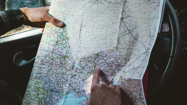 folded road map