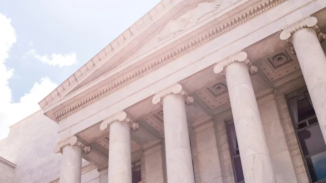 a government building with columns